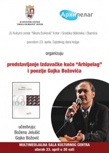 Plakat za književno veče GB u Kotoru